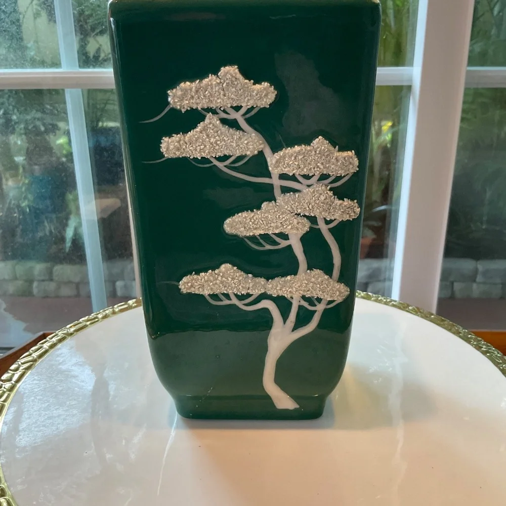 Vintage Weil Ware Hand Decorated Ming Tree Vase